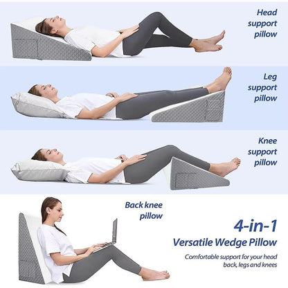 Orthopedic Wedge Pillow For Sleeping  Elevated Triangle Foam Support For Acid Reflux PostSurgery Re 3