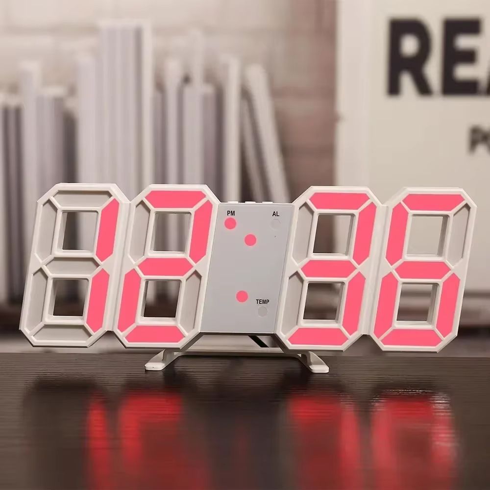 3D LED Digital Wall Clock  Modern Adjustable Electronic Clock With Night Mode For Bedroom  Home Dec 9