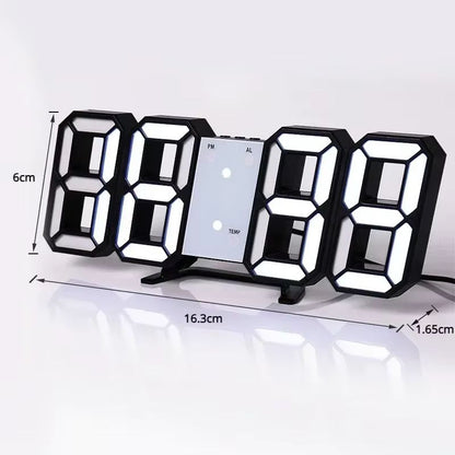 3D LED Digital Wall Clock  Modern Adjustable Electronic Clock With Night Mode For Bedroom  Home Dec 4