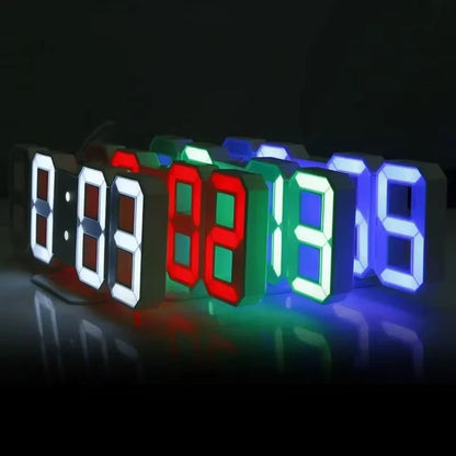 3D LED Digital Wall Clock  Modern Adjustable Electronic Clock With Night Mode For Bedroom  Home Dec 5