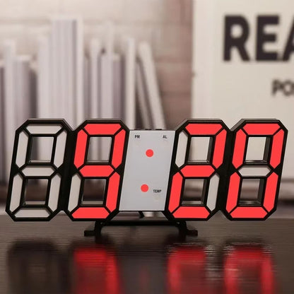 3D LED Digital Wall Clock  Modern Adjustable Electronic Clock With Night Mode For Bedroom  Home Dec 6