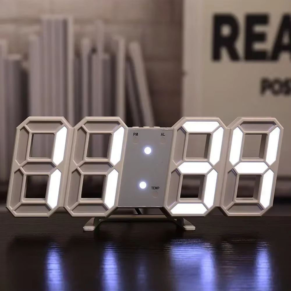 3D LED Digital Wall Clock  Modern Adjustable Electronic Clock With Night Mode For Bedroom  Home Dec 7
