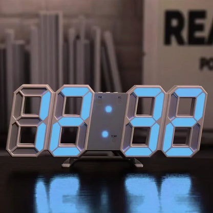 3D LED Digital Wall Clock  Modern Adjustable Electronic Clock With Night Mode For Bedroom  Home Dec 8