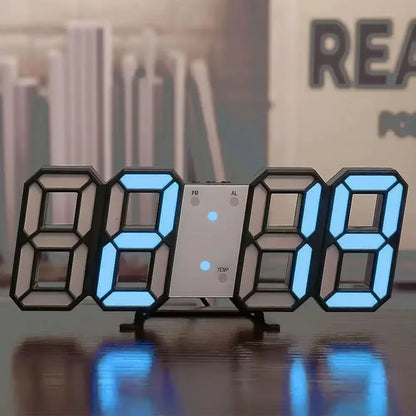 3D LED Digital Wall Clock  Modern Adjustable Electronic Clock With Night Mode For Bedroom  Home Dec 11