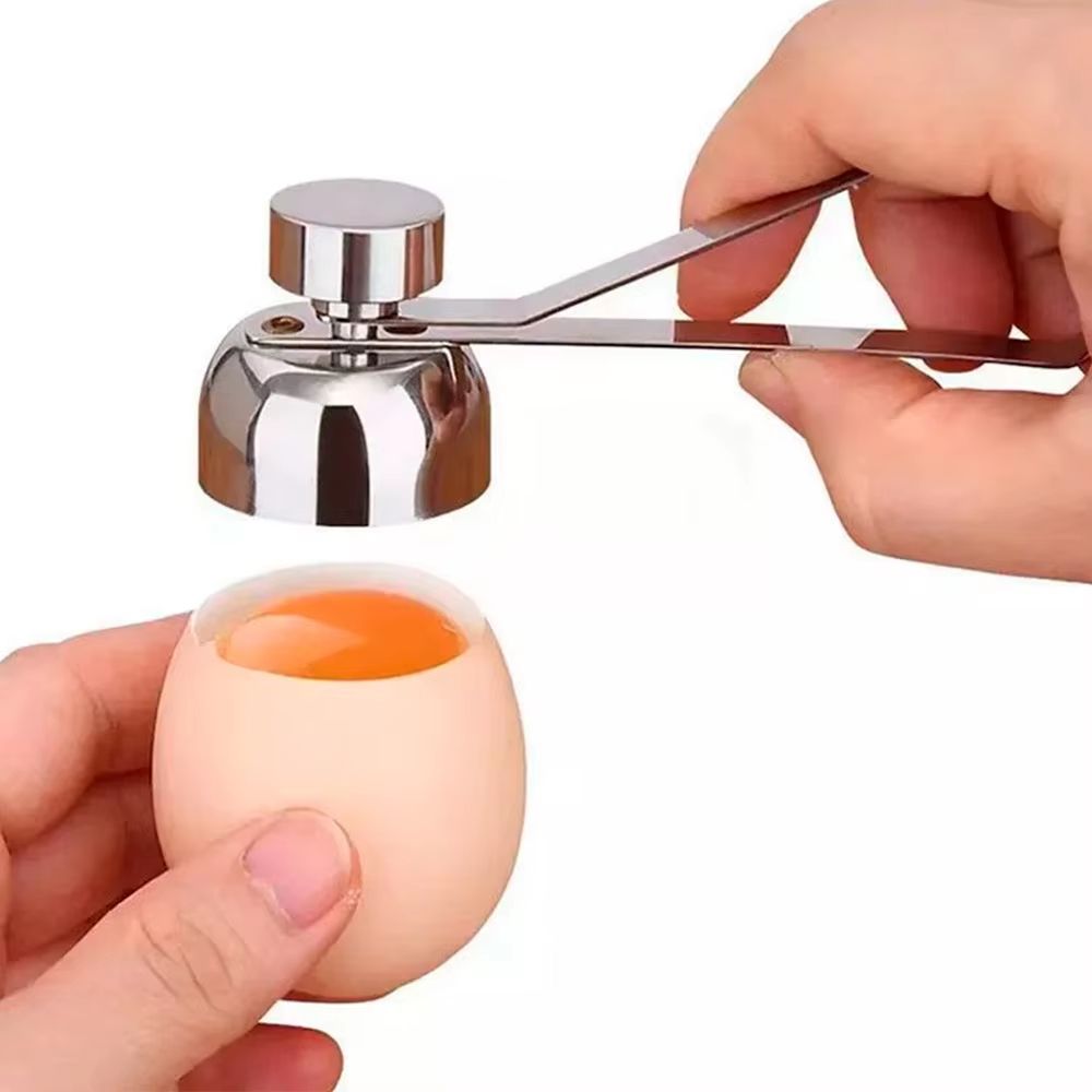 Stainless Steel Egg Topper Cutter – Precision Boiled & Raw Egg Opener Tool