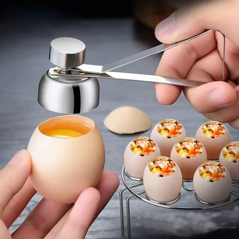 Stainless Steel Egg Topper Cutter  Precision Boiled  Raw Egg Opener Tool 6