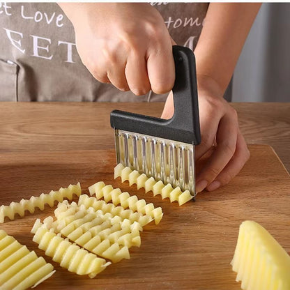 Stainless Steel Crinkle Cutter – Wavy Vegetable & Potato Slicer Knife