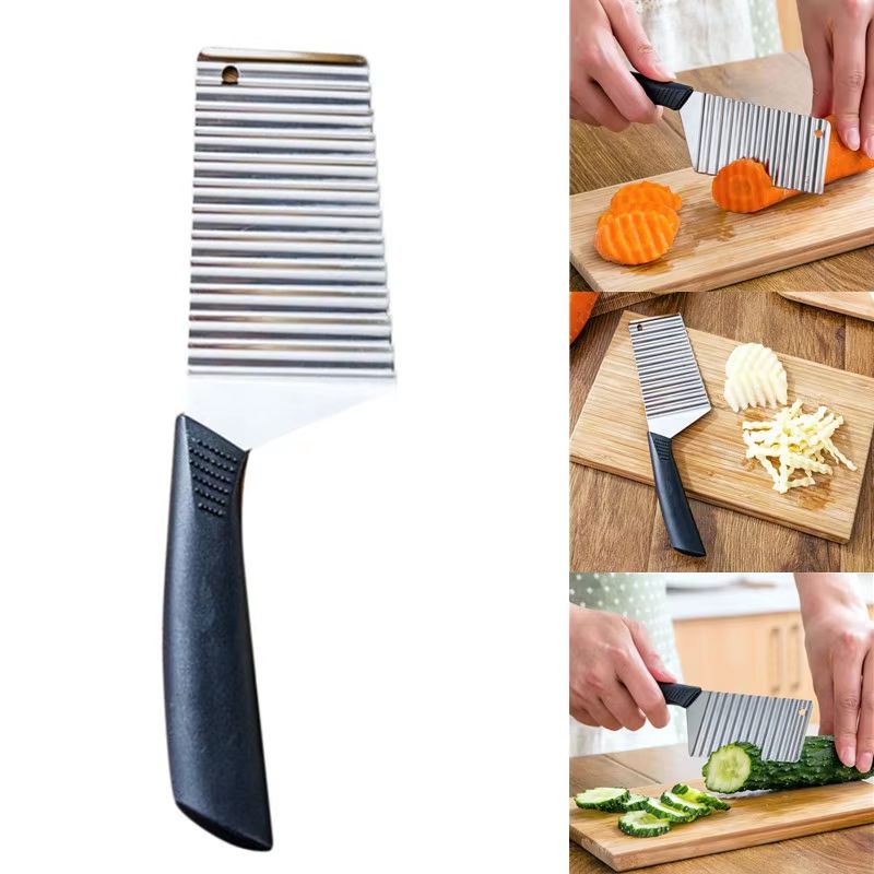 Stainless Steel Crinkle Cutter  Wavy Vegetable  Potato Slicer Knife 3