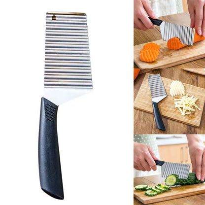 Stainless Steel Crinkle Cutter  Wavy Vegetable  Potato Slicer Knife 3