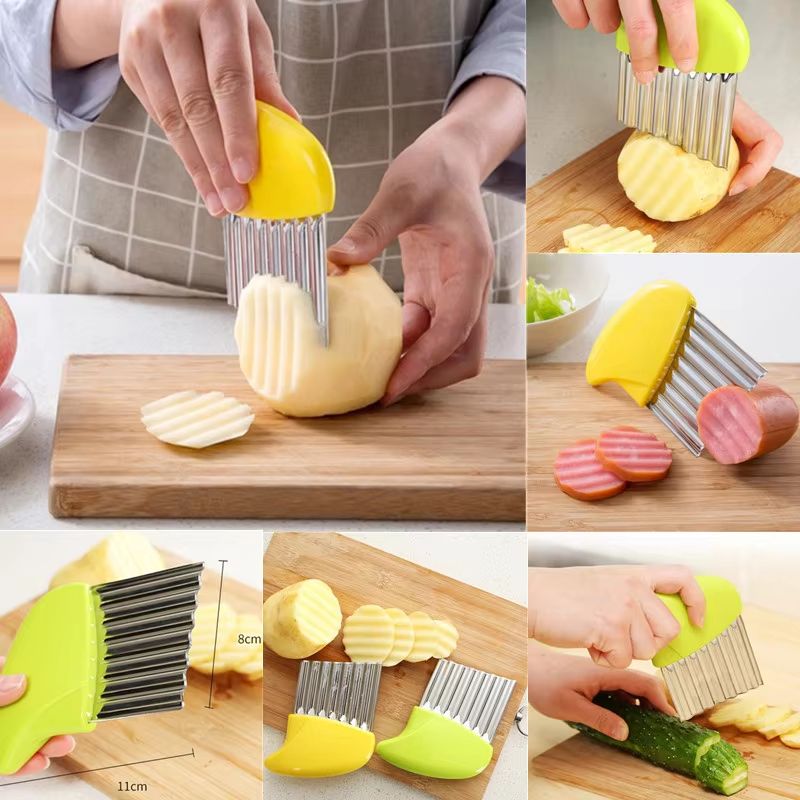 Stainless Steel Crinkle Cutter  Wavy Vegetable  Potato Slicer Knife 5