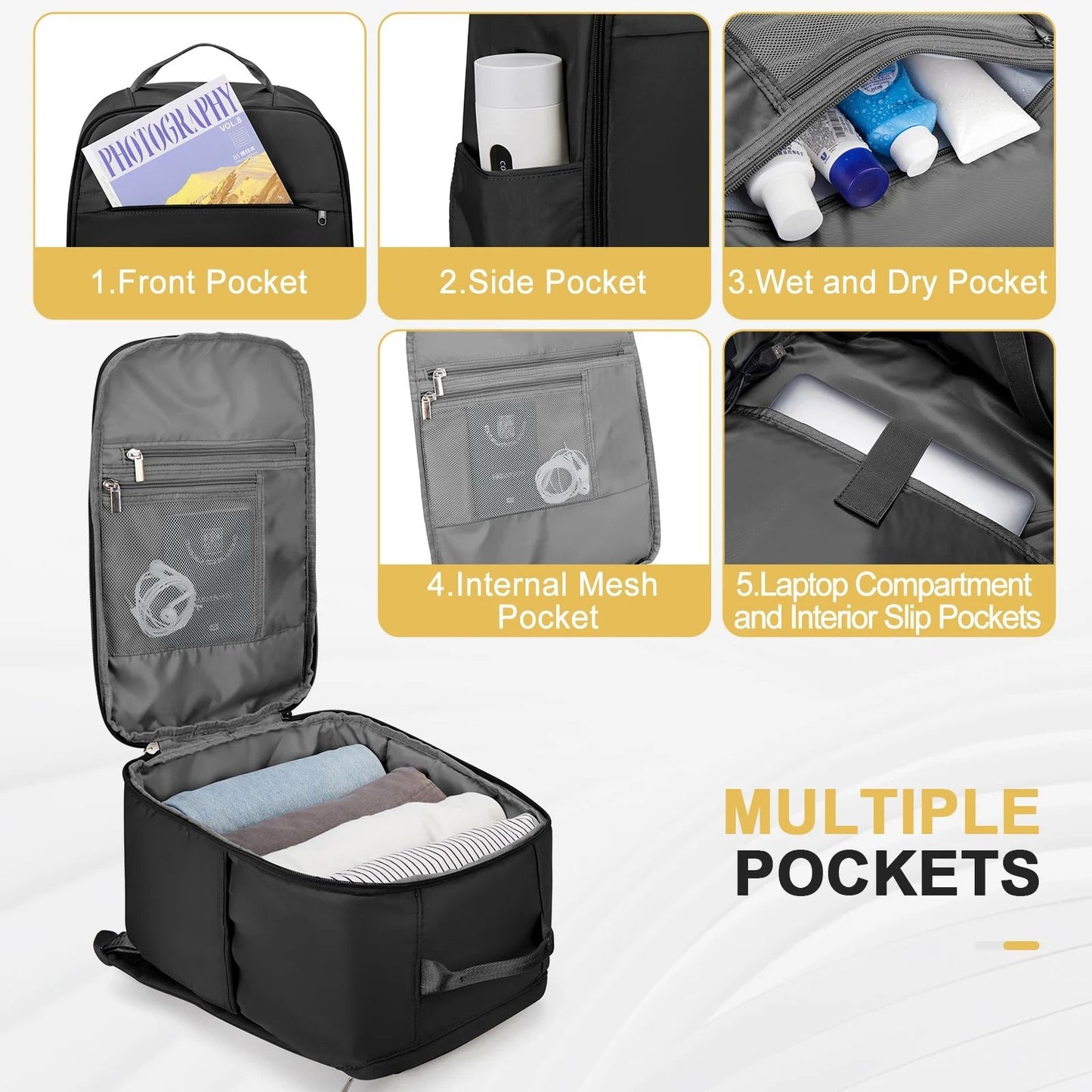 Cabin Sized Travel Backpack  Fits Strict Airline Carry On Limits 2