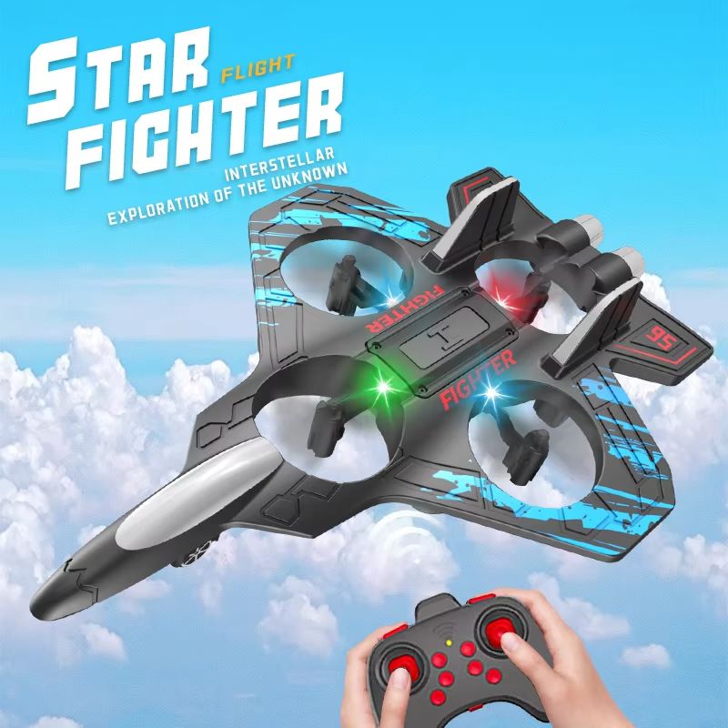 SkyRider RC Jet Plane – 2.4G Remote Control Foam Fighter with Lights & Stunt Action
