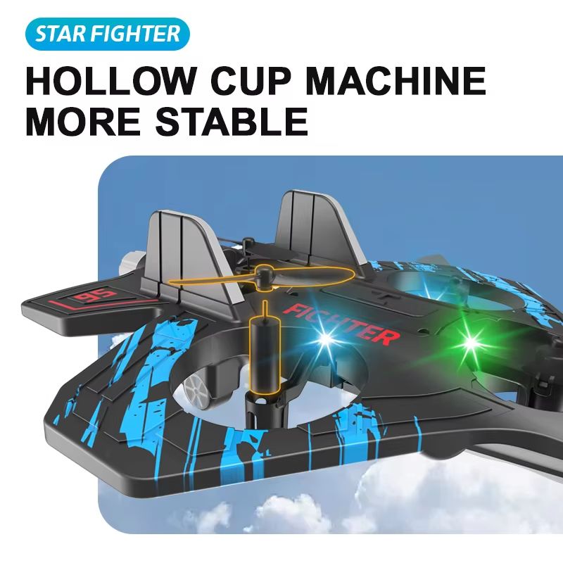 SkyRider RC Jet Plane  24G Remote Control Foam Fighter With Lights  Stunt Action 2