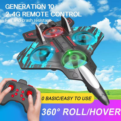 SkyRider RC Jet Plane  24G Remote Control Foam Fighter With Lights  Stunt Action 5