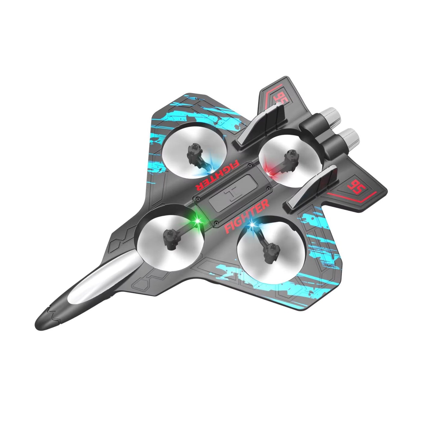 SkyRider RC Jet Plane  24G Remote Control Foam Fighter With Lights  Stunt Action 6