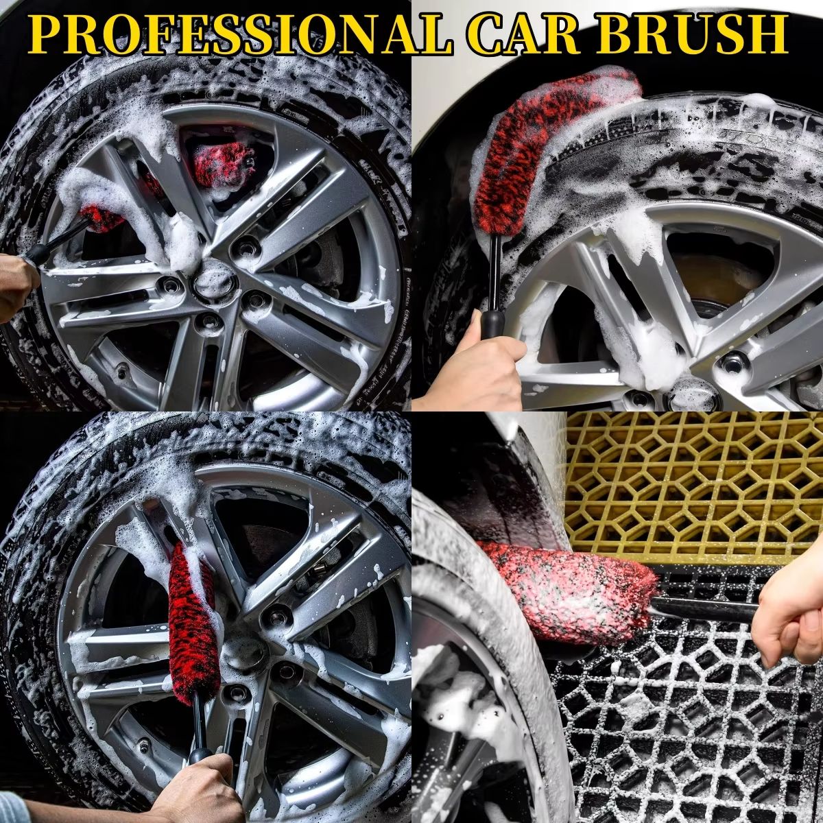 ProClean Bendable Wheel Brush Set  Deep Cleaning Car Rim  Tire Detailing Tool 4
