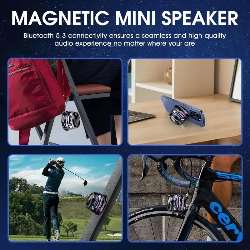 MagWave Portable Bluetooth Speaker  Magnetic Wireless Mini Speaker With RGB Lights  Phone Holder 2