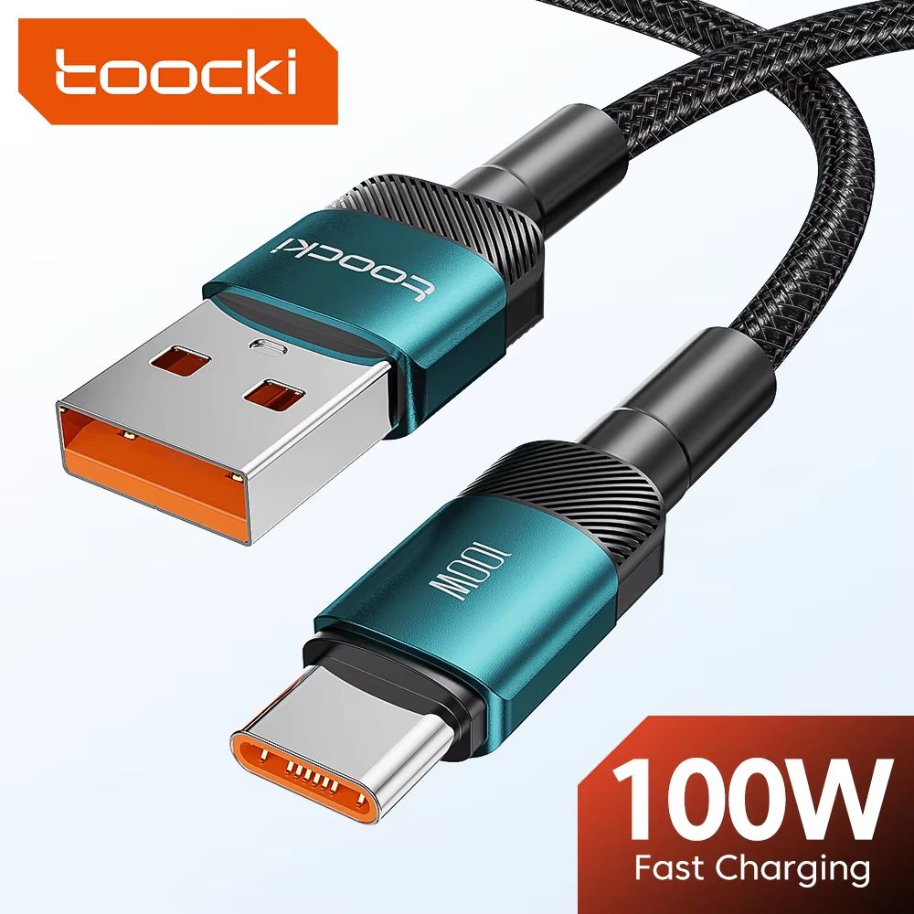 Toocki 100W USB Type-C Fast Charging Cable – 6A High-Speed Data Cable for Samsung, Xiaomi, Huawei, OnePlus & More