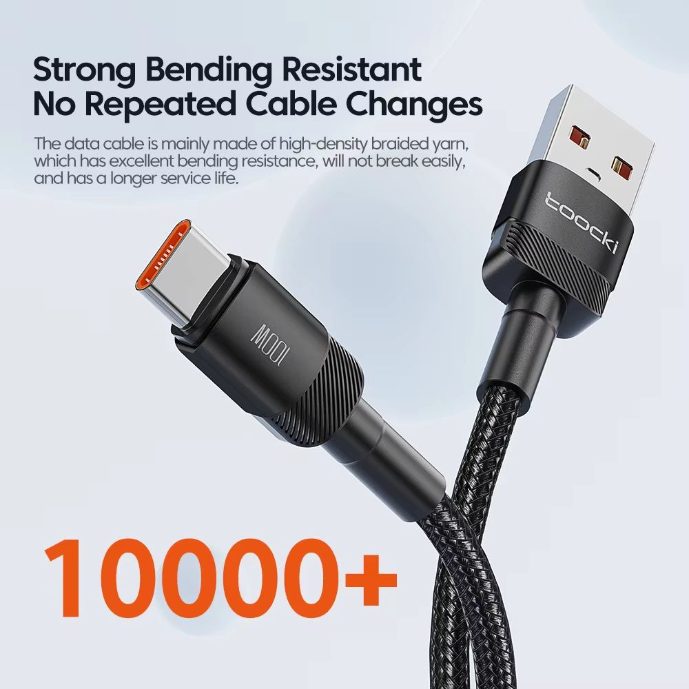 Toocki 100W USB TypeC Fast Charging Cable  6A HighSpeed Data Cable For Samsung Xiaomi Huawei OnePlu 4