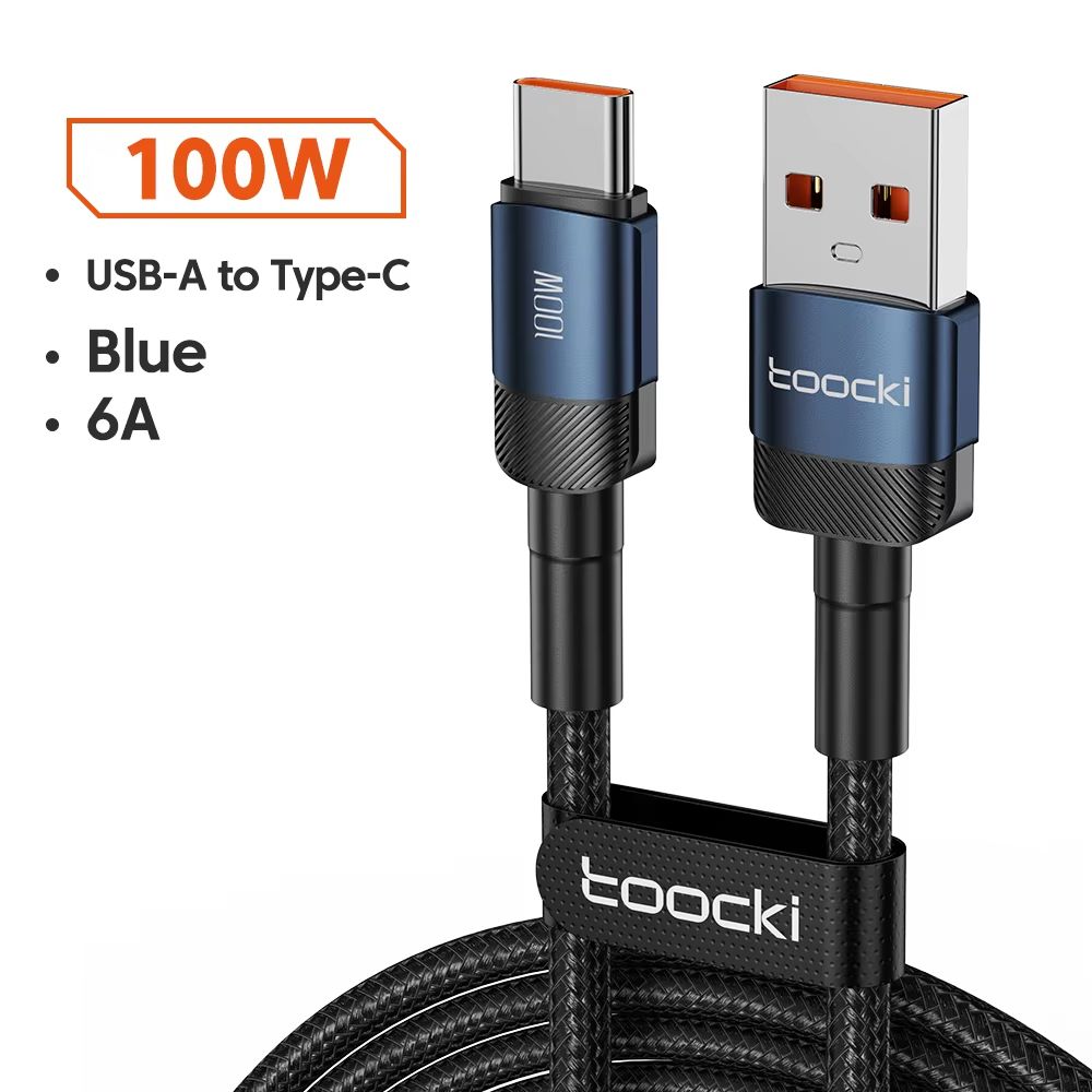 Toocki 100W USB TypeC Fast Charging Cable  6A HighSpeed Data Cable For Samsung Xiaomi Huawei OnePlu 8