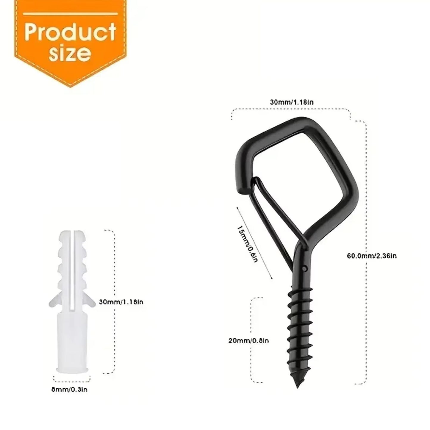10-Pcs Square Snap Safety Hooks – Heavy-Duty Bonsai Hanging Hooks with Secure Buckles for Anti-Drop Support