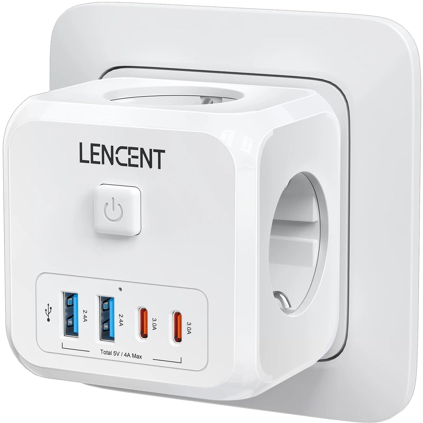 7 In 1 EU Plug Wall Socket Extender With USB A And USB C Ports 6