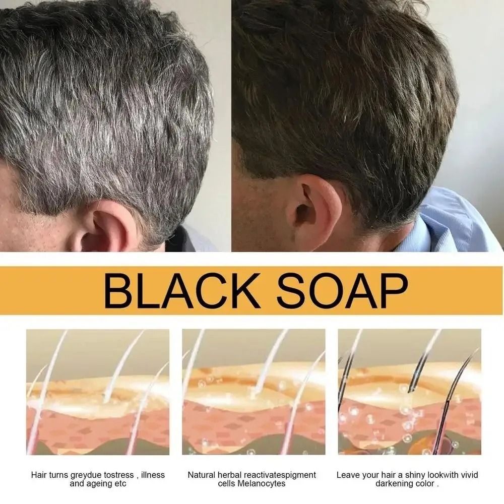 Polygonum Multiflorum Hair Darkening Shampoo Bar Natural Black Hair Repair And Nourishing Soap 4