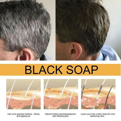 Polygonum Multiflorum Hair Darkening Shampoo Bar Natural Black Hair Repair And Nourishing Soap 4