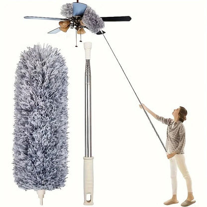 Multifunctional Retractable Duster With Bendable Head For Ceiling Furniture And Car Cleaning 2