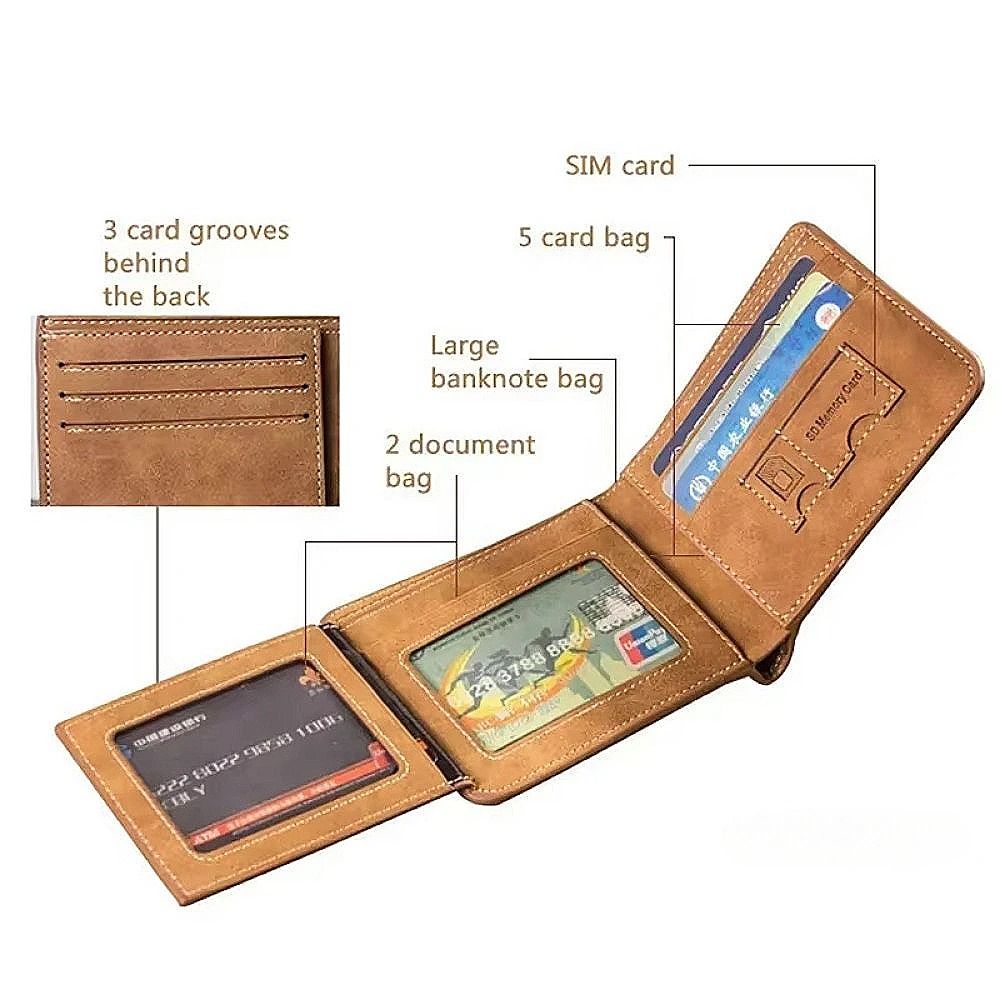 Mens Slim Cowhide Leather Wallet 1