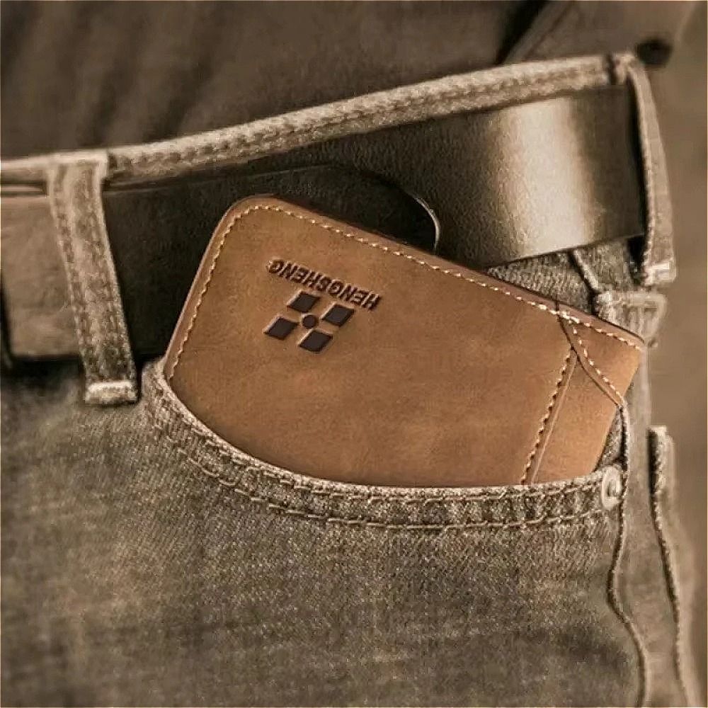 Mens Slim Cowhide Leather Wallet 4
