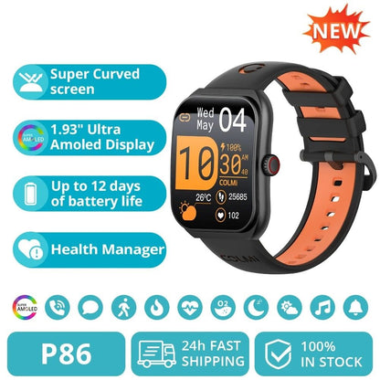 AMOLED Smartwatch with Bluetooth Calling and Health Tracking