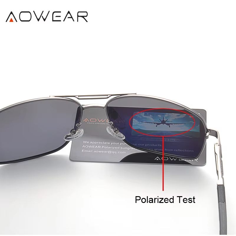 AOWEAR Aviation Polarized Sunglasses For Men  Aluminum Alloy Driving  Designer Mirror Eyewear 3