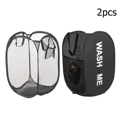 Foldable Mesh PopUp Laundry Basket  Large Capacity Dirty Clothes Organizer 5