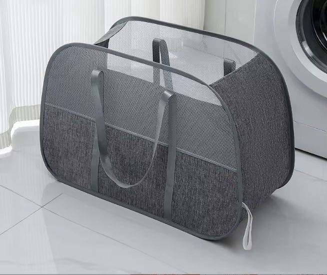 Foldable Mesh PopUp Laundry Basket  Large Capacity Dirty Clothes Organizer 7