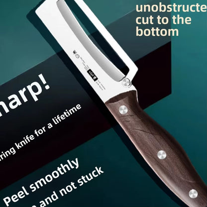 Stainless Steel Fruit  Vegetable Peeler With Wooden Handle  Durable Precision Peeling Tool 1