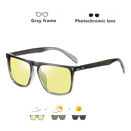 Rivet Square Photochromic Polarized Sunglasses  Day  Night Vision AntiGlare Eyewear For Men And Wom 8
