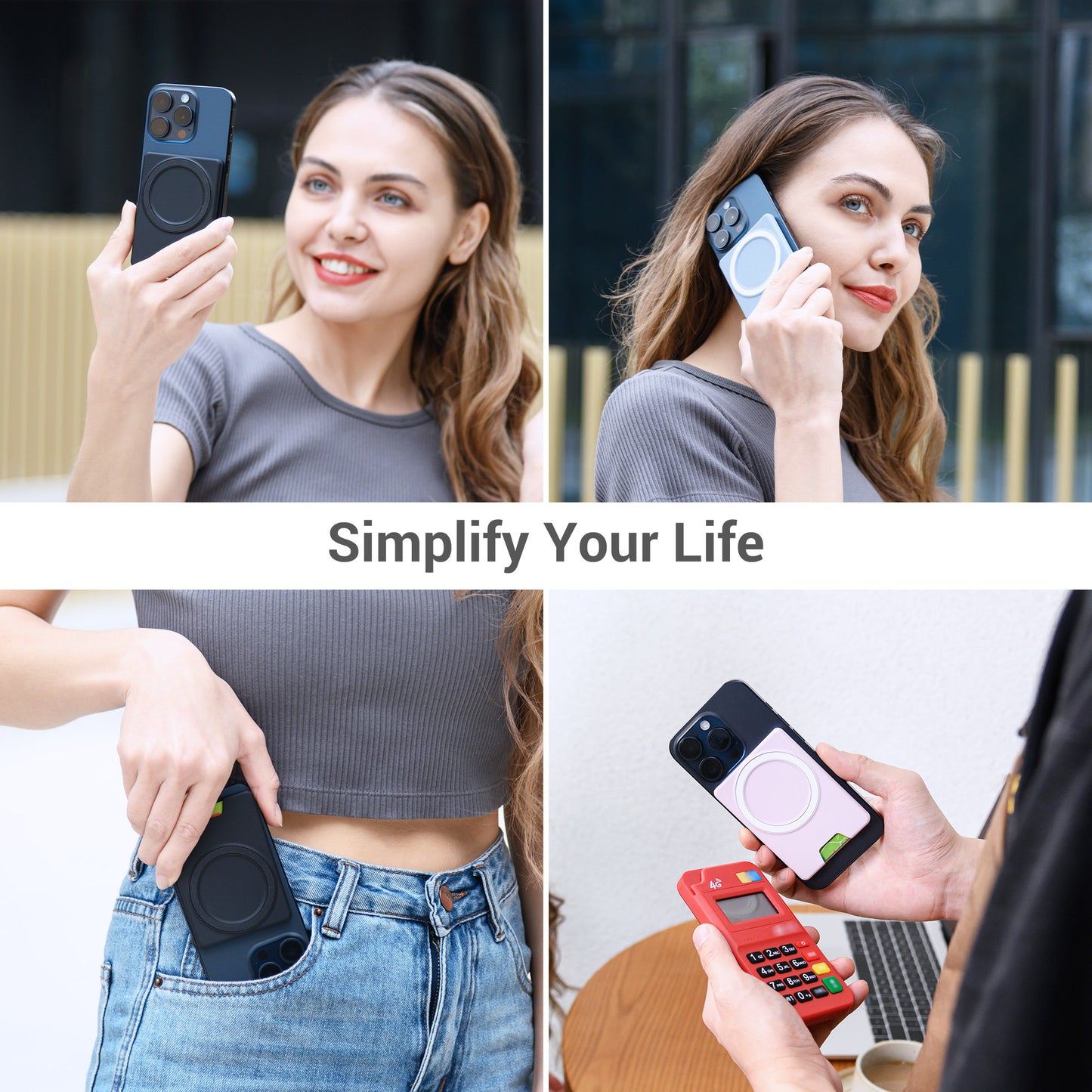 Magnetic Case Ultrathin iPhone, For MagSafe Wallet Card Holder, Magnet Slot Card Holder with Strong Adsorption