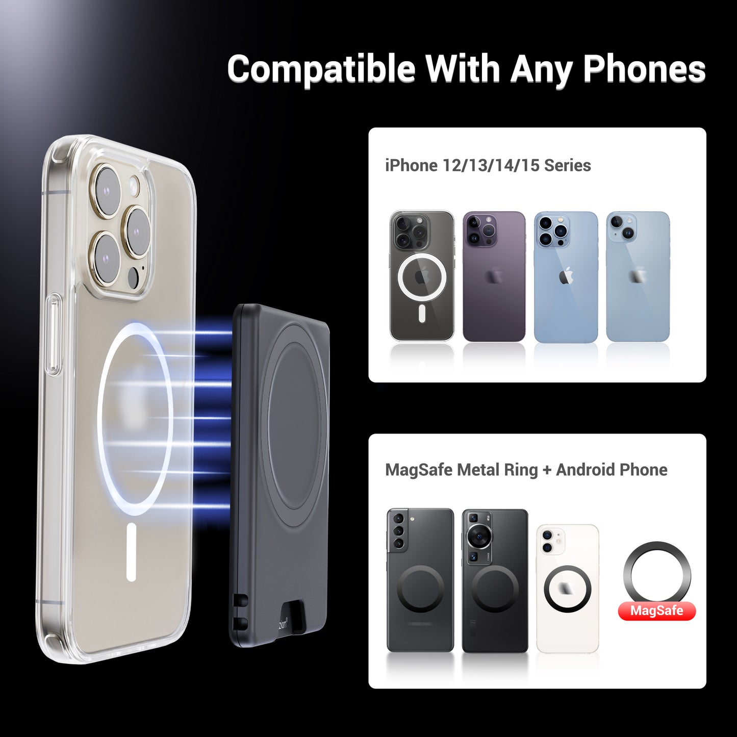 Magnetic Case Ultrathin iPhone, For MagSafe Wallet Card Holder, Magnet Slot Card Holder with Strong Adsorption
