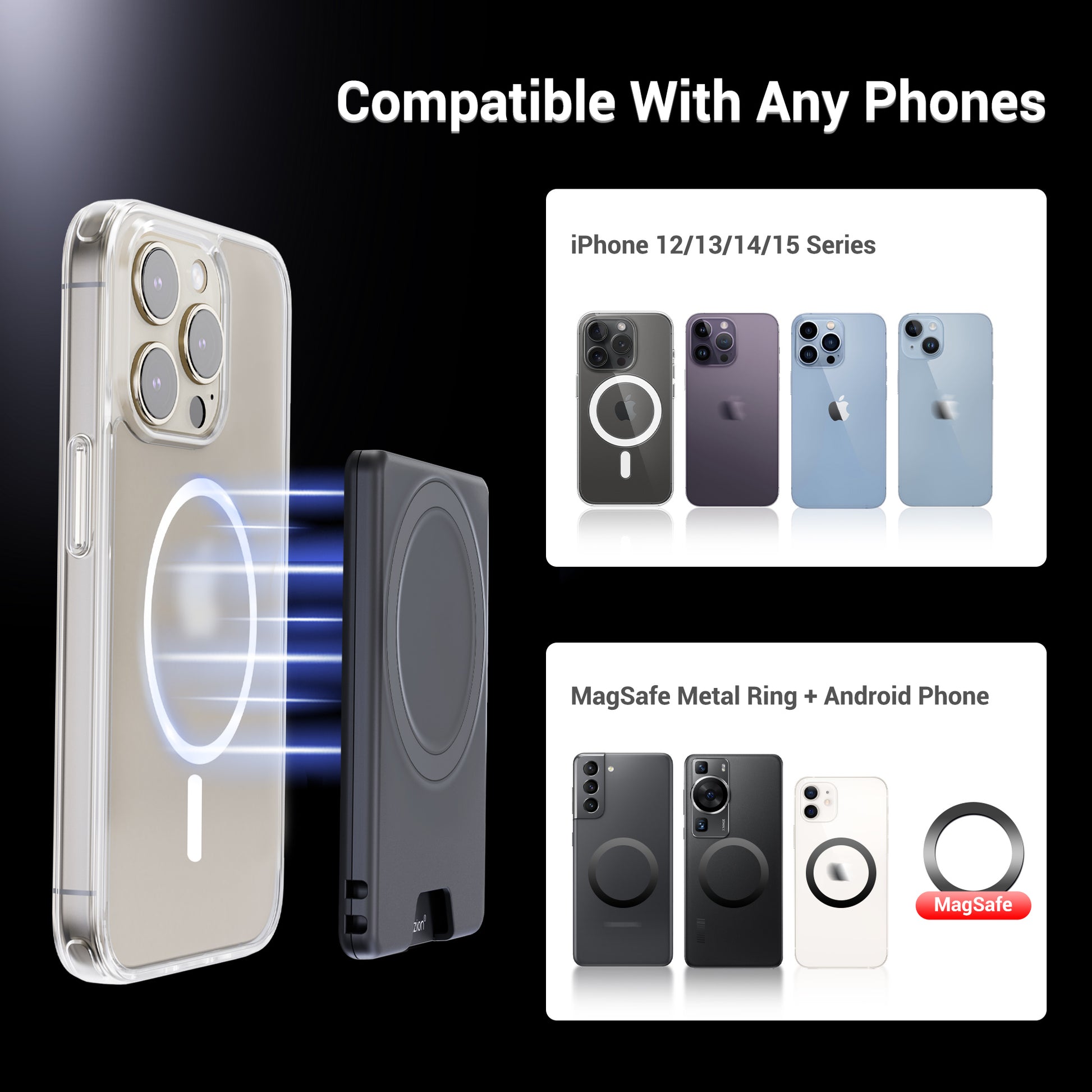 Magnetic Case Ultrathin iPhone, For MagSafe Wallet Card Holder, Magnet Slot Card Holder with Strong Adsorption
