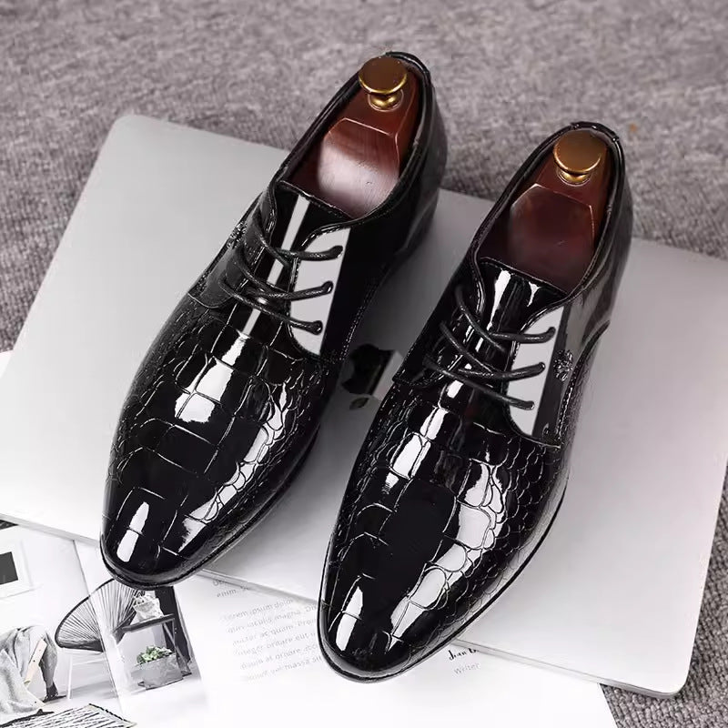 Luxury Patent Leather Wedding Shoes For Men Classic Italian Oxford Derbies Pointed Toe Dress Plus S 3