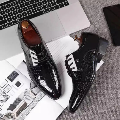 Luxury Patent Leather Wedding Shoes For Men Classic Italian Oxford Derbies Pointed Toe Dress Plus S 2