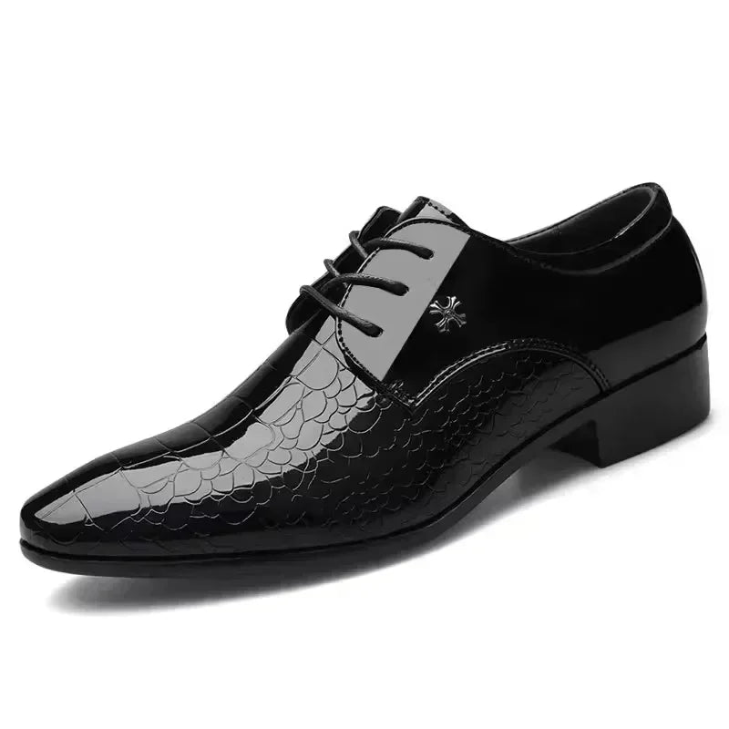 Luxury Patent Leather Wedding Shoes For Men Classic Italian Oxford Derbies Pointed Toe Dress Plus S 5