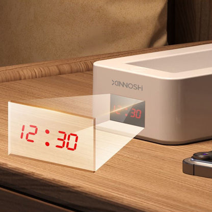 Energy Saving Rechargeable LED Reading Light, Portable Foldable Lamp With Clock