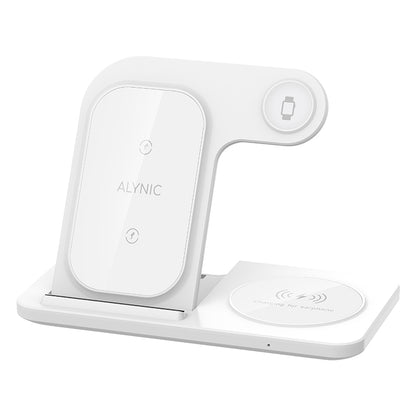 3 in 1 Foldable Charging Station, 30W LED Fast Wireless Charger Stand for iPhone Apple Watch 9 8 7 6 5 AirPods Pro