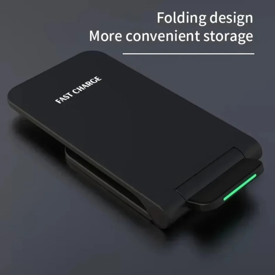 Wireless Charger Foldable Fast Charging Station, Desktop Stand for iPhone, Samsung, Xiaomi