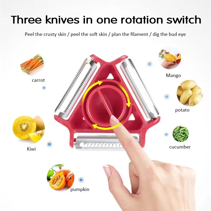 Magic Trio 3in1 Peeler Set  MultiFunction Vegetable Peeler Julienne Cutter  Grater 2