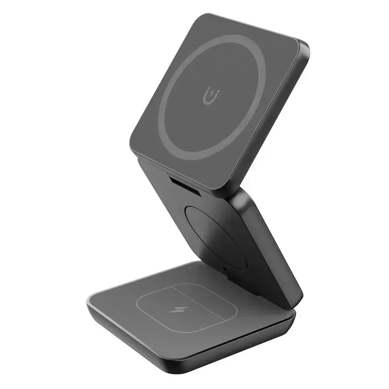 Fast Charging Station Holder 3 In 1 Foldable Magnetic Wireless Charger Stand For IPhone IWatch 10 9 6