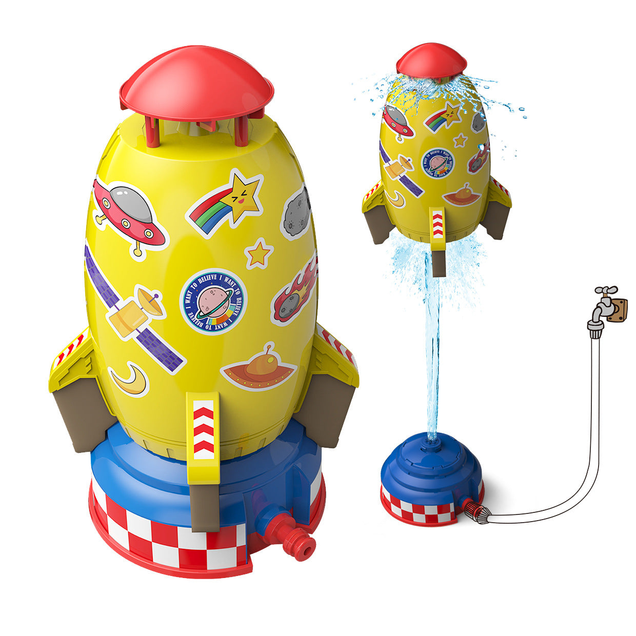 Flying Shooting Launcher Sprinkler, Rotating Spray Kids Water Toy, Outdoor Lawn Garden Splash Game, Fun Interaction