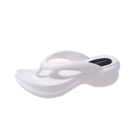 Thick Sole Wedges Flip Flops for Women, Non-Slip Platform Beach Sandals & Comfortable Outdoor Slippers